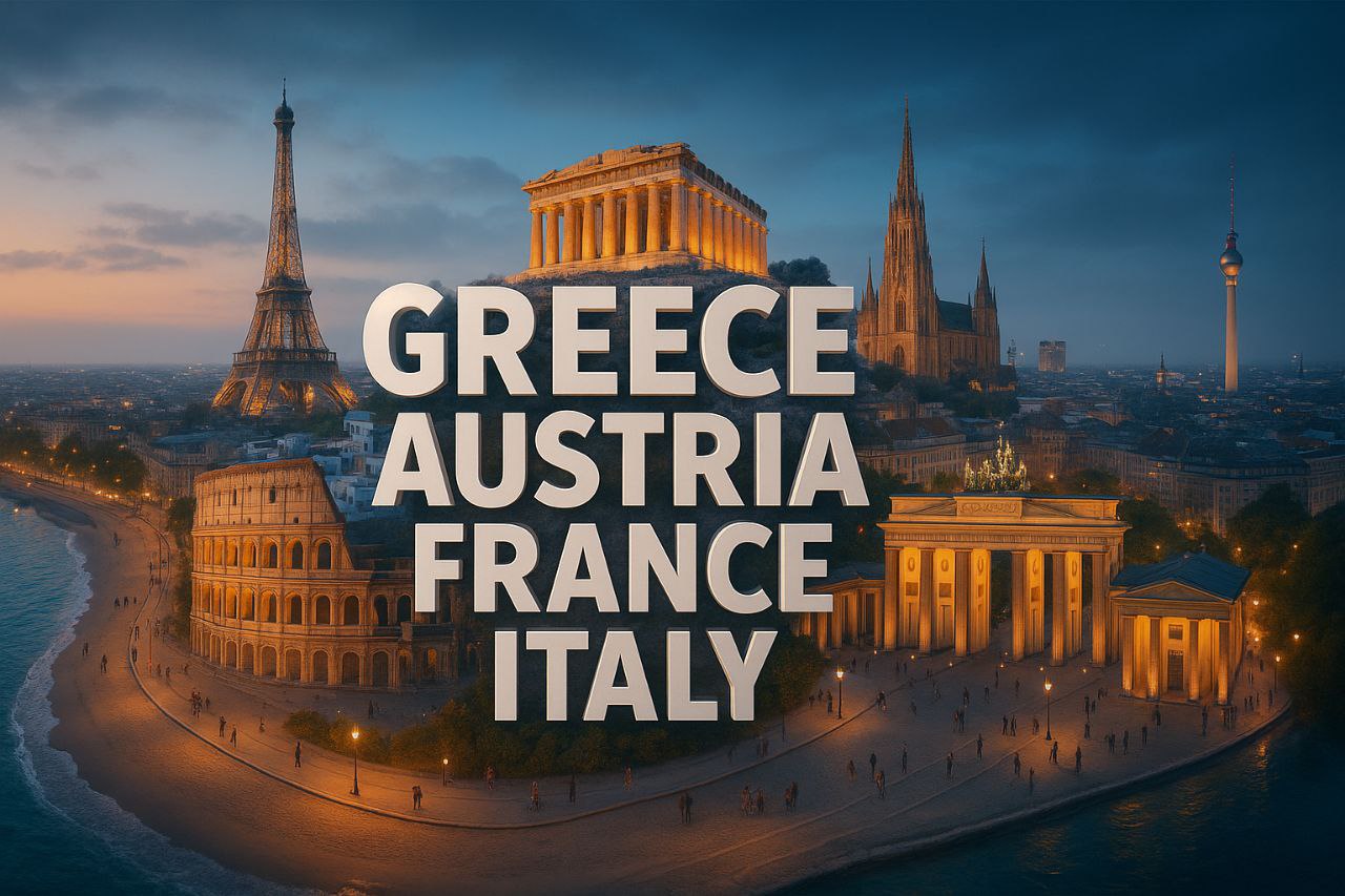 تور فرانسه+آلمان+اتریش+ایتالیا+یونان(دور اروپا) ویژه نوروز 1405