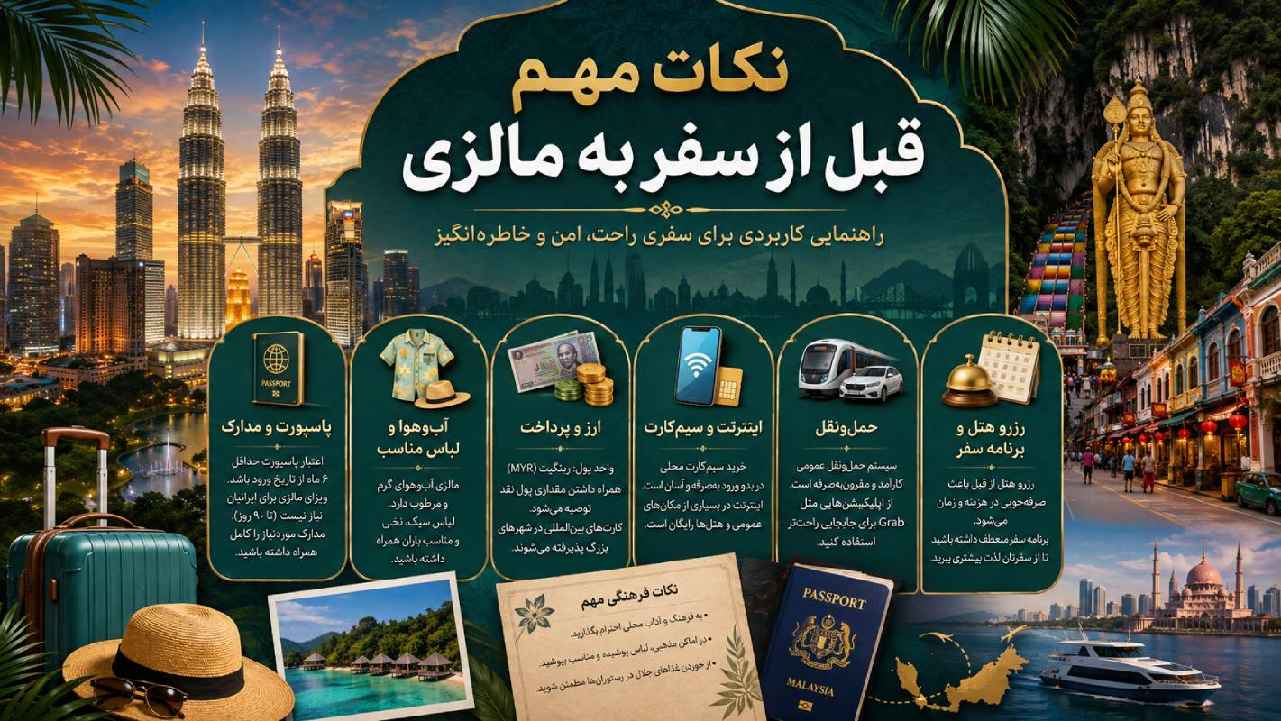 راهنمای جامع سفر به مالزی؛ از ویزا تا گشتوگذار در کوالالامپور 7 نکات مهم قبل از سفر به مالزی