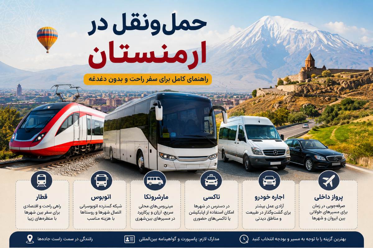 سفر به ارمنستان؛ کلیساهای تاریخی و طبیعت بکر قفقاز | راهنمای کامل 7 حمل و نقل در ارمنستان